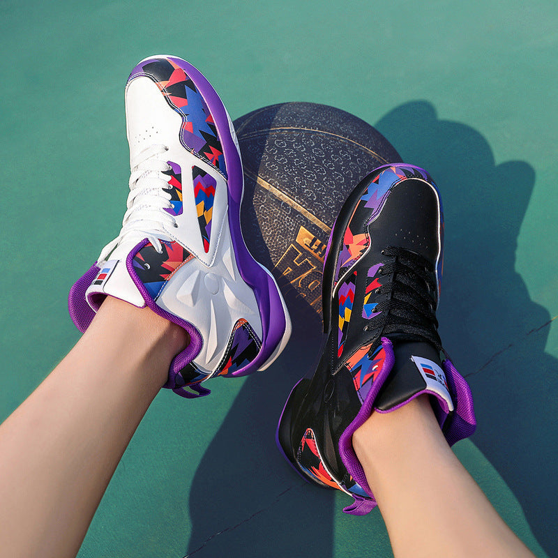 Men’s high-top breathable performance running shoes with colorful athletic detailing — Trend Step