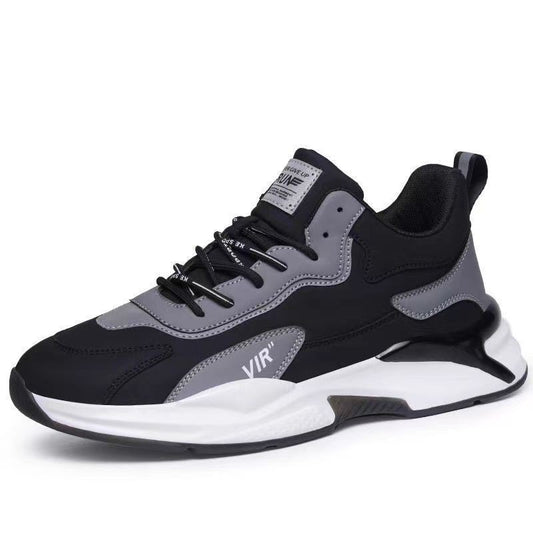 Men’s lightweight black and white breathable running shoes with cushioned sole — Trend Step luxury footwear