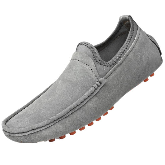 “Men’s brown suede slip-on casual comfort shoes with flexible rubber sole — Trend Step”