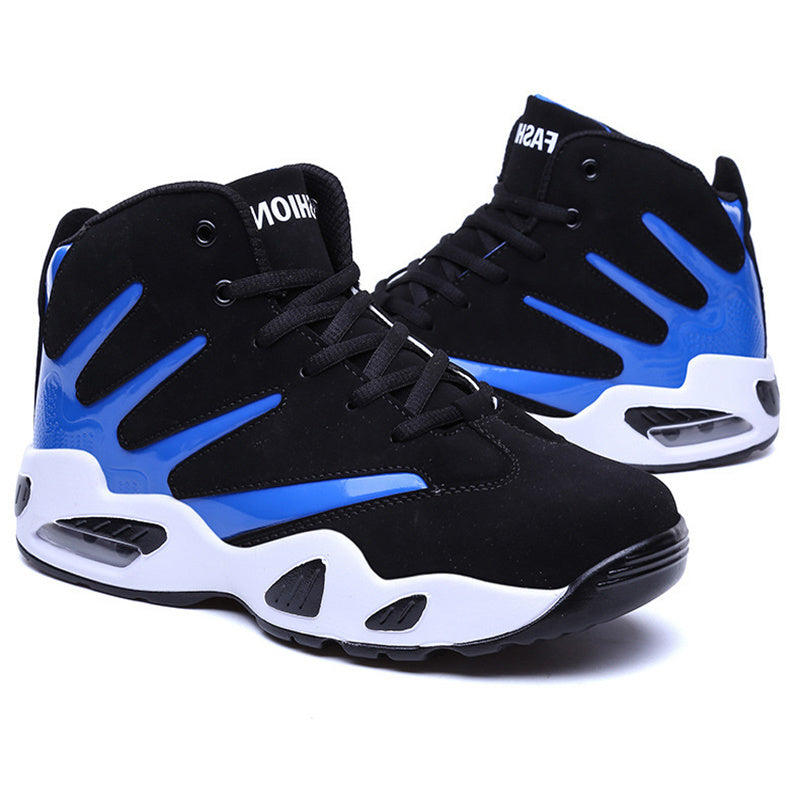 Men’s black and white air-cushion performance running shoes with breathable design — Trend Step