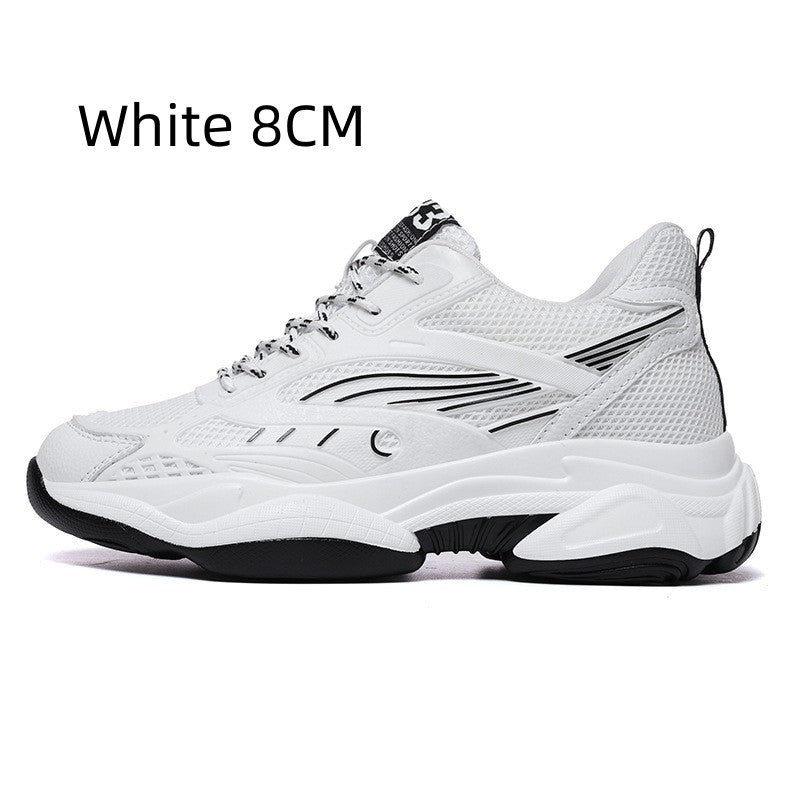 “White breathable men’s mesh performance sneakers with cushioned sole — Trend Step”