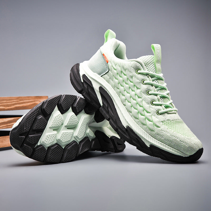 Lightweight breathable men’s performance running shoes with fish-scale knit upper and cushioned sole — Trend Step