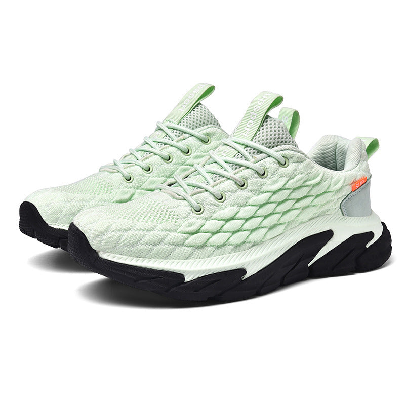 Lightweight breathable men’s performance running shoes with fish-scale knit upper and cushioned sole — Trend Step