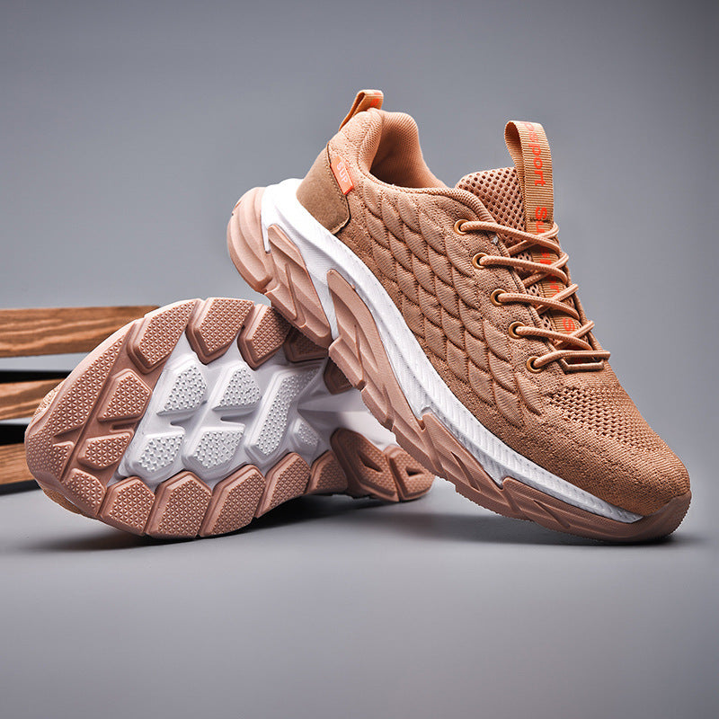 Lightweight breathable men’s performance running shoes with fish-scale knit upper and cushioned sole — Trend Step