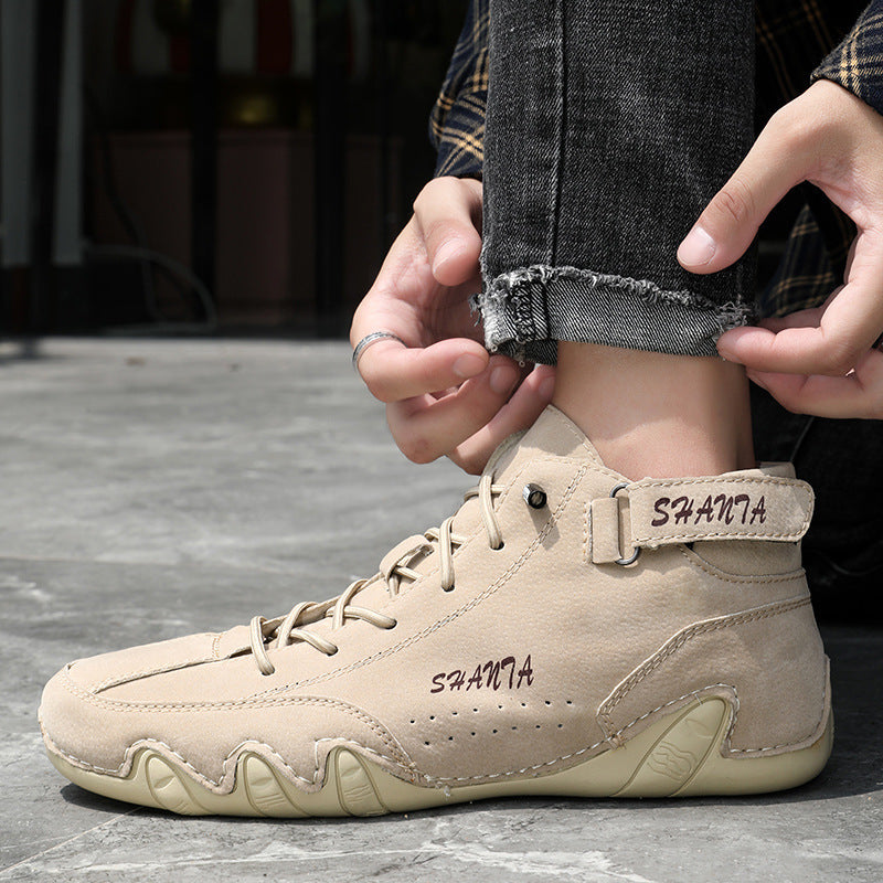 “Men’s high-top Martin boots with lace-up design and lightweight sole – Trend Step”