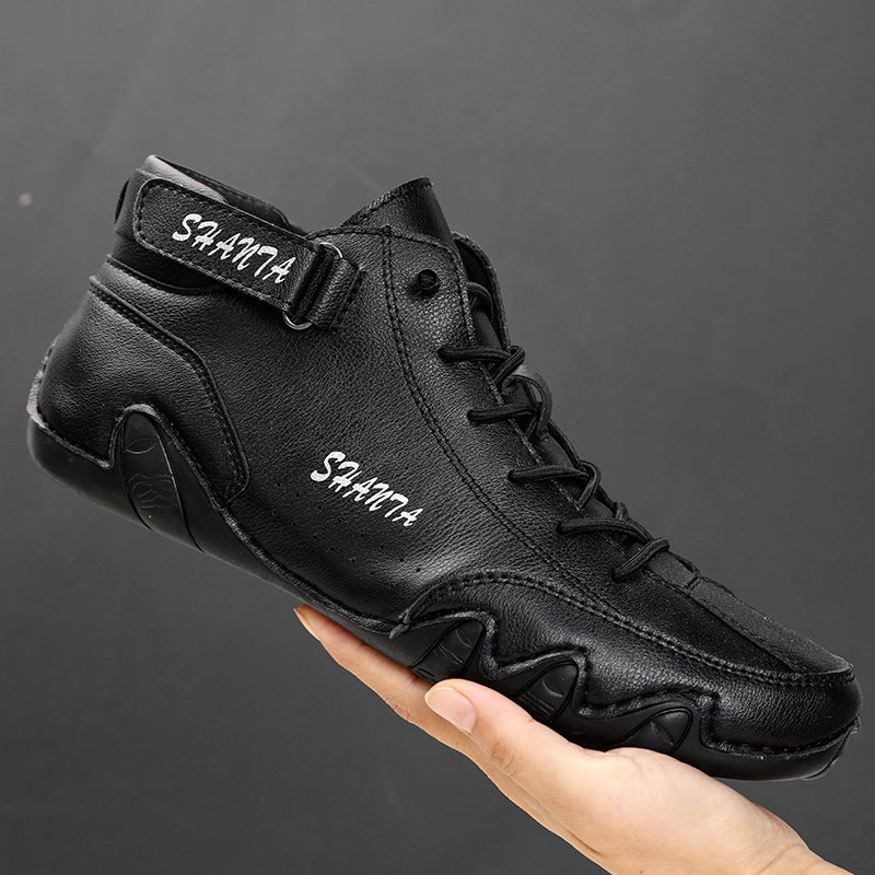 “Black men’s high-top Martin boots with lace-up design and lightweight sole – Trend Step”