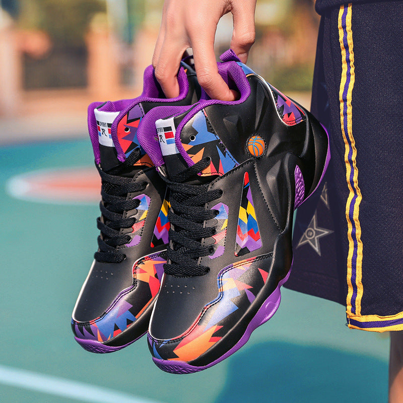 Men’s high-top breathable performance running shoes with colorful athletic detailing — Trend Step