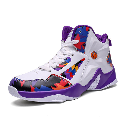 Men’s high-top breathable performance running shoes with colorful athletic detailing — Trend Step