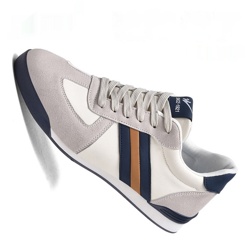 “Women’s lightweight casual running sneakers in beige and navy — Trend Step stylish comfort footwear”