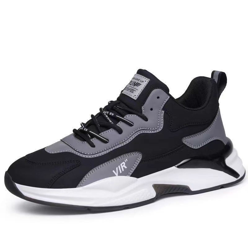 Men’s lightweight black and white breathable running shoes with cushioned sole — Trend Step luxury footwear