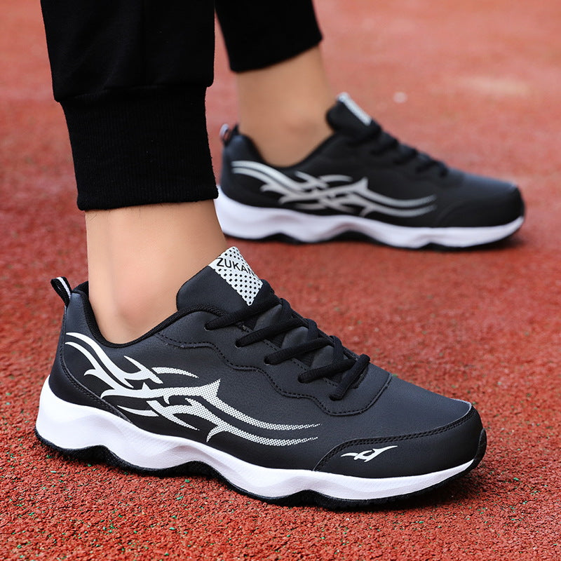 “Men’s lightweight soft-sole fitness running sneakers in grey and blue — Trend Step active footwear”