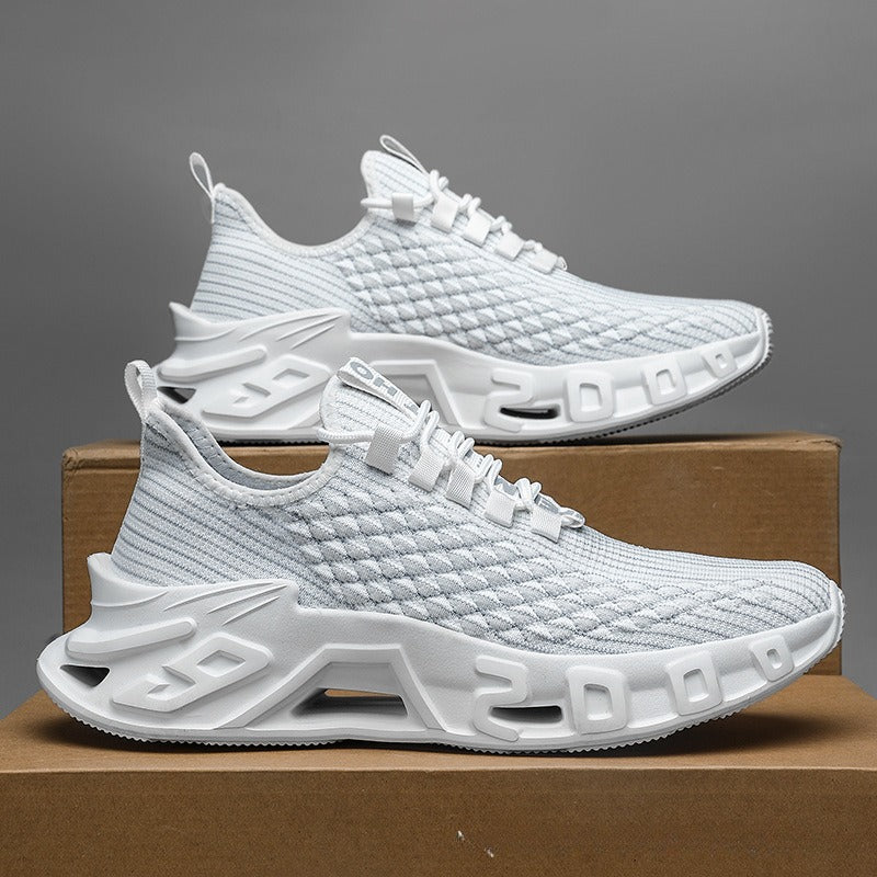 “Men’s breathable mesh blade running shoes in bold sport style — Trend Step performance footwear”