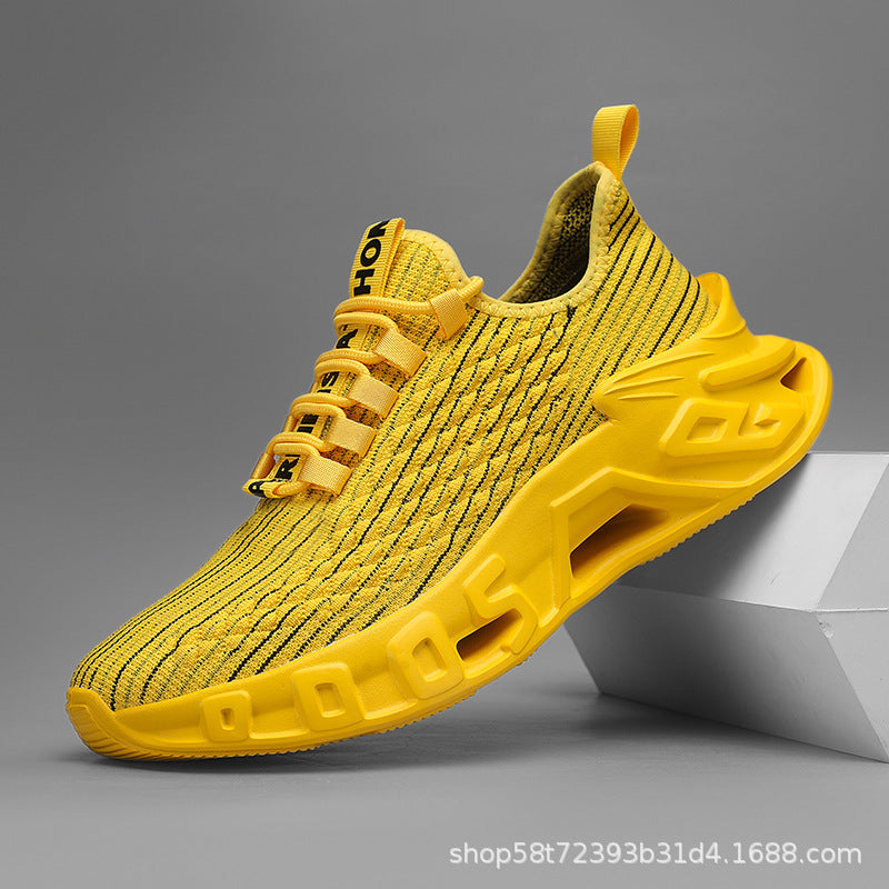 “Men’s breathable mesh blade running shoes in bold sport style — Trend Step performance footwear”