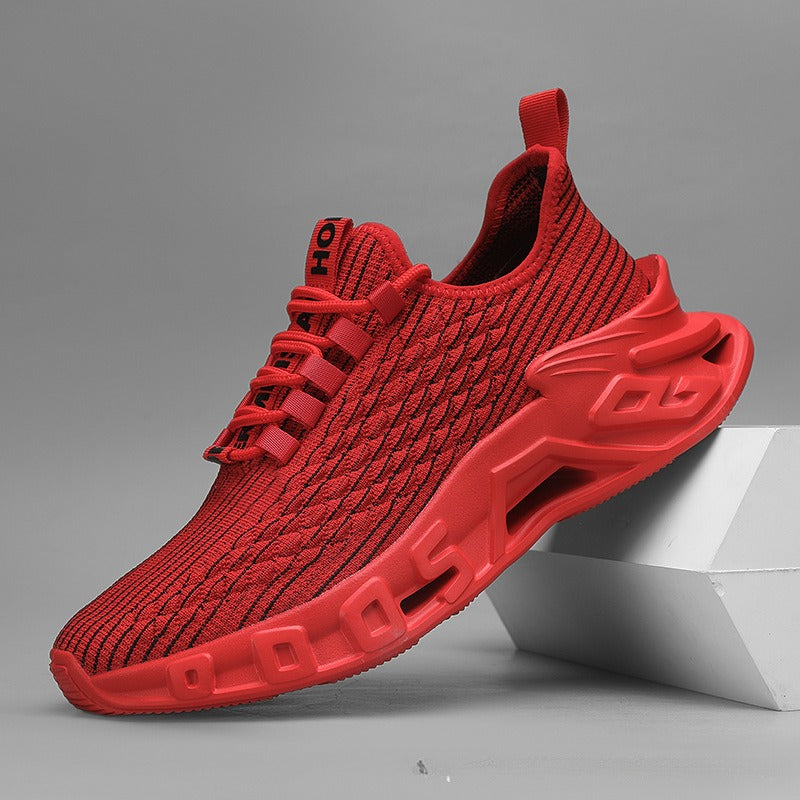 “Men’s breathable mesh blade running shoes in bold sport style — Trend Step performance footwear”