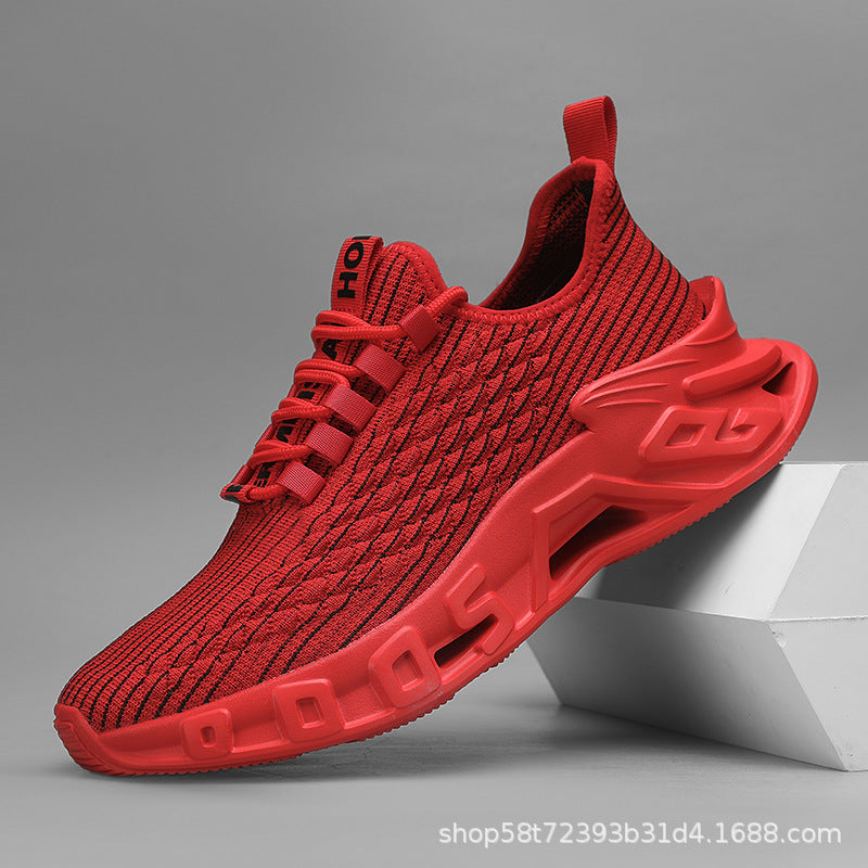 “Men’s breathable mesh blade running shoes in bold sport style — Trend Step performance footwear”