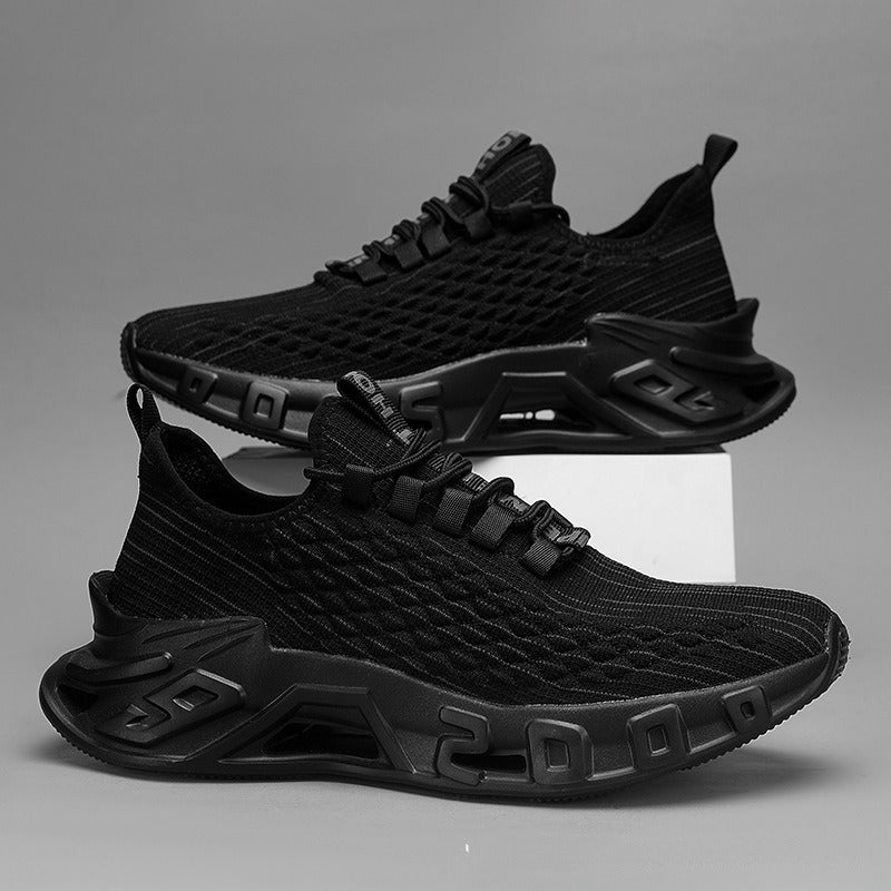“Men’s breathable mesh blade running shoes in bold sport style — Trend Step performance footwear”
