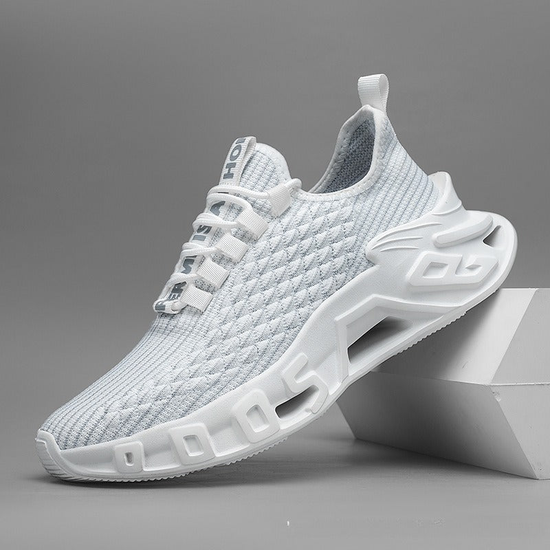 “Men’s breathable mesh blade running shoes in bold sport style — Trend Step performance footwear”