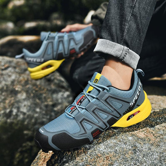 “Outdoor lightweight breathable men's trail sneakers with mesh upper and rugged grip sole — Trend Step performance footwear”