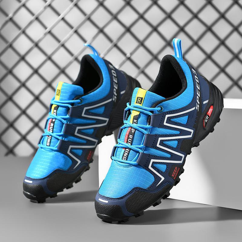 “Outdoor lightweight breathable men's trail sneakers with mesh upper and rugged grip sole — Trend Step performance footwear”