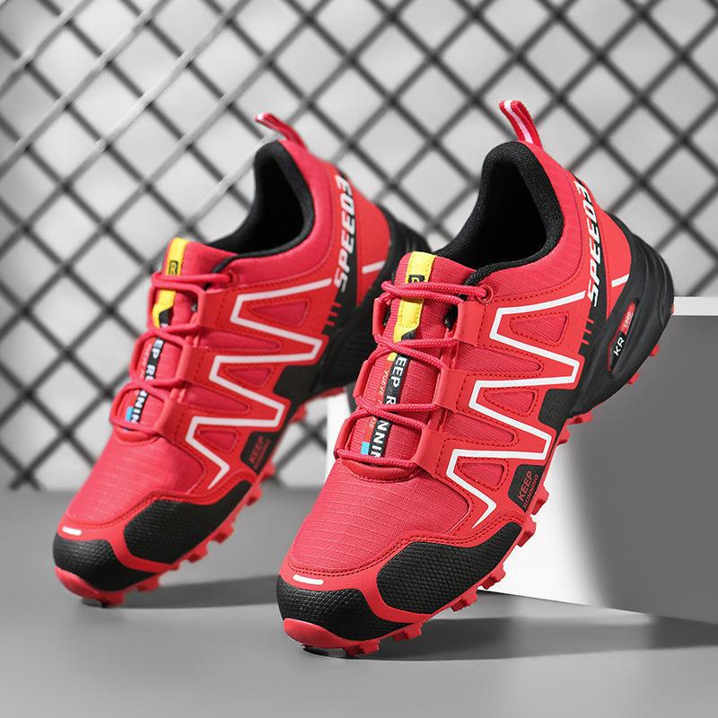 “Outdoor lightweight breathable men's trail sneakers with mesh upper and rugged grip sole — Trend Step performance footwear”
