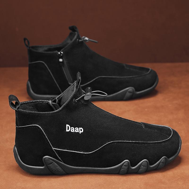 “Men’s outdoor non-slip leather protection boots in beige high-top design — Trend Step”