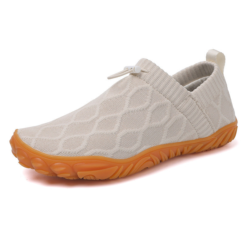 “Men’s outdoor warm running shoes with breathable knit upper and soft-bottom cushioning — Trend Step active footwear”