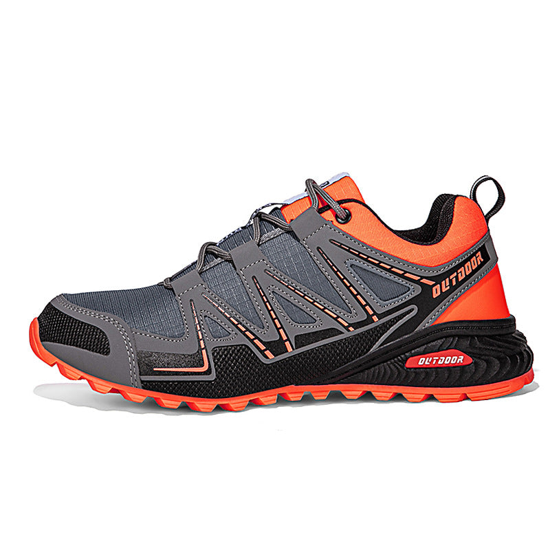 “Men’s plus-size outdoor running shoes with rugged grip sole and breathable mesh — Trend Step performance footwear”