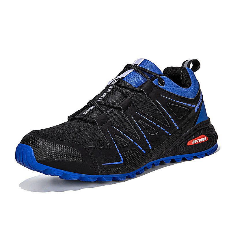 “Men’s plus-size outdoor running shoes with rugged grip sole and breathable mesh — Trend Step performance footwear”