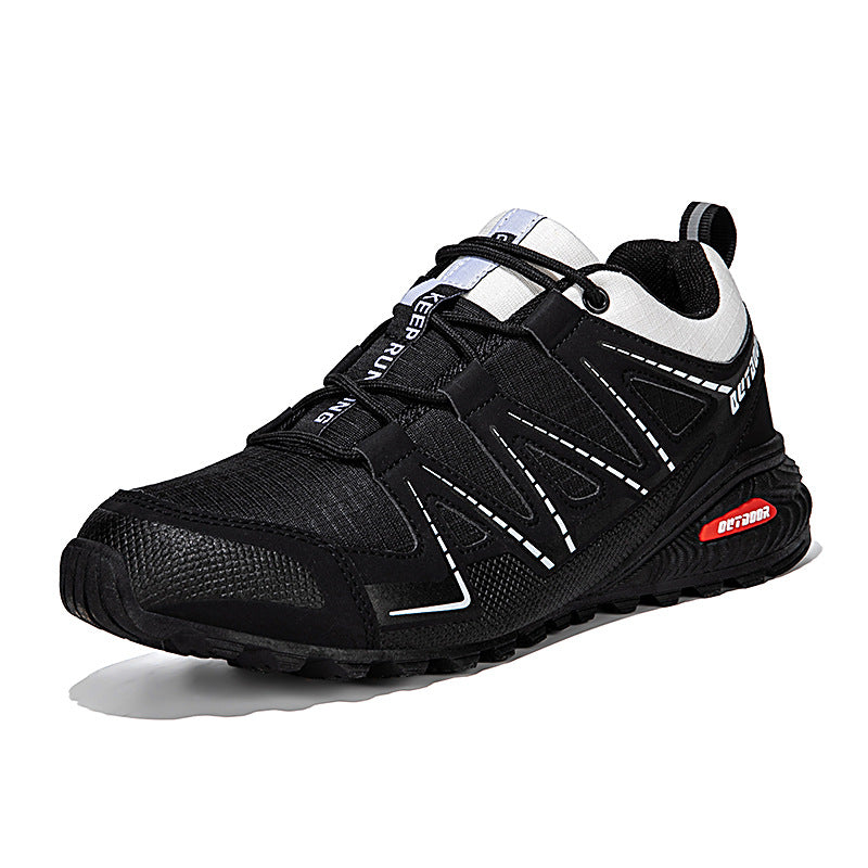 “Men’s plus-size outdoor running shoes with rugged grip sole and breathable mesh — Trend Step performance footwear”