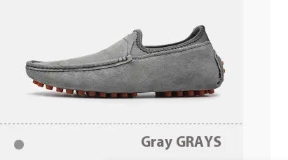 “Men’s brown suede slip-on casual comfort shoes with flexible rubber sole — Trend Step”