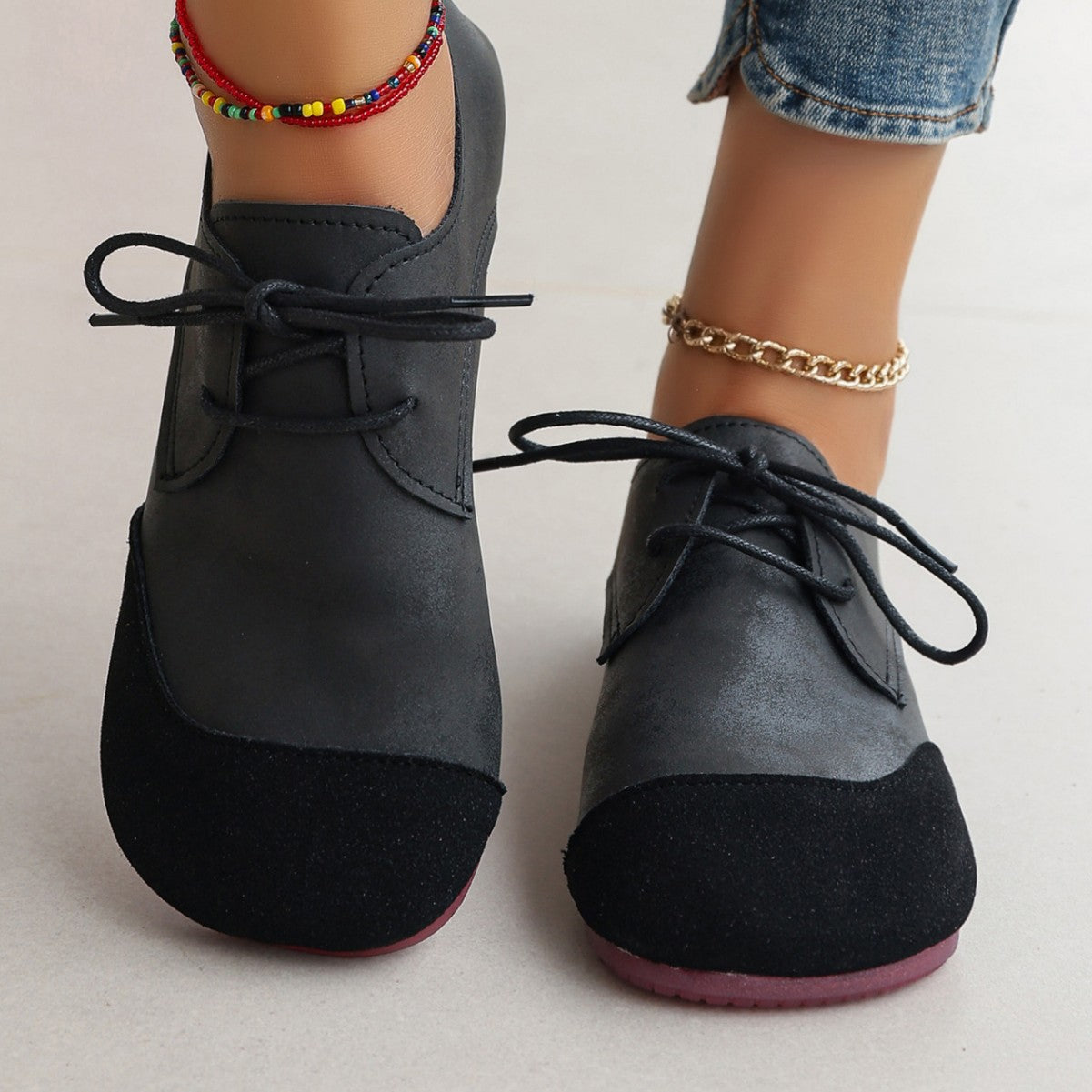 “Women’s retro soft leather slip-on loafers with Western design and cushioned comfort — Trend Step”