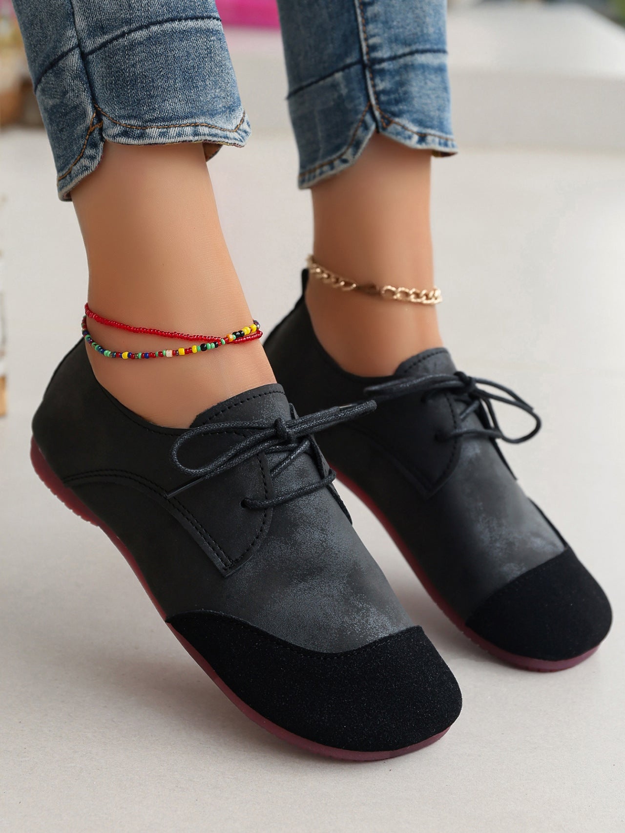 “Women’s retro soft leather slip-on loafers with Western design and cushioned comfort — Trend Step”