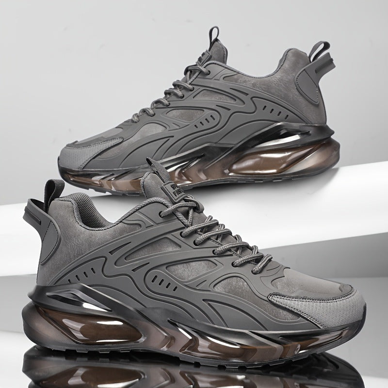 “Black men’s shock-absorbing air-cushion sports sneakers with cushioned sole — Trend Step”